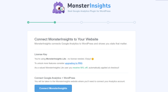 Connect MonsterInsights with your site