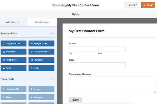 Editing your contact form