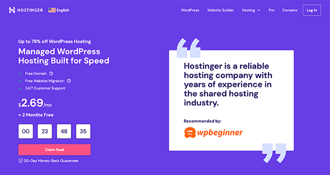 Hostinger website