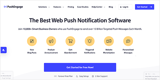pushengage homepage
